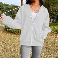 Sudadera De Mujer Con Capucha Y Cremallera De Primavera Otoño Color Sólido Manga Larga Bolsillos Cierre De Cremallera Exteriores - details 63