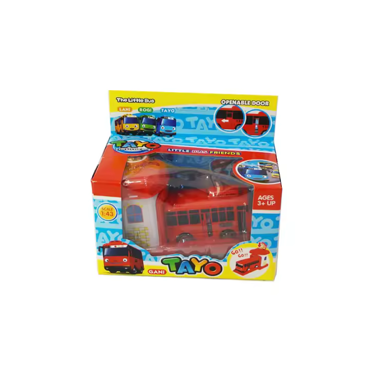 Coche De Carraca Tayo Coreano Con Puertas Abatibles Mini Autobús De Dibujos Animados Para Niños Juguete De Colección a Escala 1:43 - 1