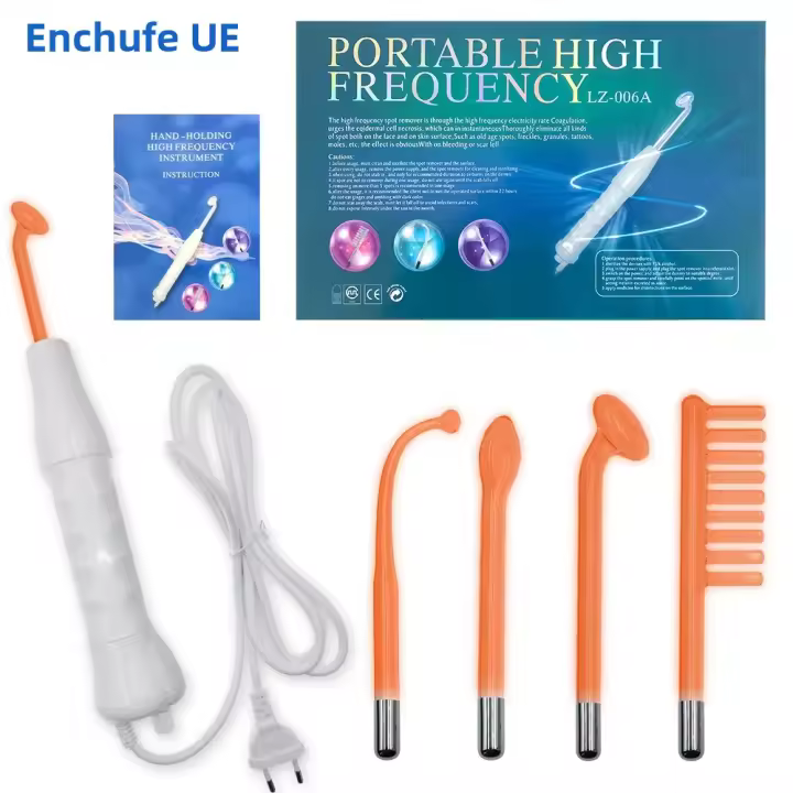 Kit Profesional De Cuidado De La Piel Con Lámpara De Alta Frecuencia 4pcs Herramienta De Tratamiento De Acné Y Cuidado Del Cabello HF En Caja Regalo - 1