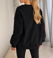 Sudadera De Color Sólido De Talla Grande Sudadera De Manga Larga Casual Cuello Redondo Sin Capucha Para Mujeres Ropa De Talla Grande - details 3