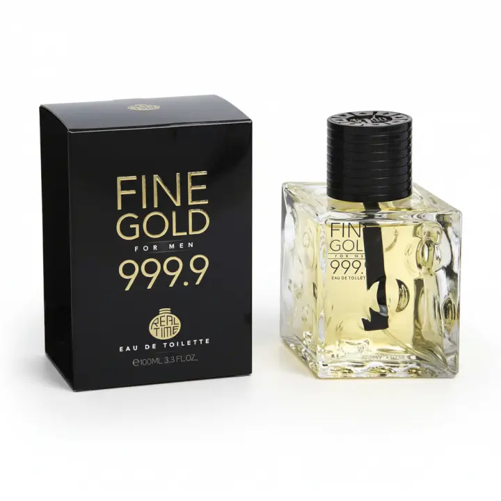 Perfume masculino Fine Gold 999.9 Eau de Toilette, fragancia elegante y equilibrada con un estilo moderno y sofisticado, ideal para el uso diario. Aroma ligero y agradable. Presentado en frasco original con estuche. 🚚 Envíos a España 24/48 horas. - 1
