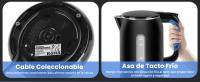 Aigostar Hervidor de Agua Eléctrico 1.7L 2200W Negro con Doble Capa Anti-Quemaduras, Ventana de Agua y VDE - Protección contra Ebullición en Seco, Apagado Automático, Base Giratoria 360 ° y Luz Indicadora Azul - details 8