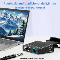 Convertidor VGA a HDMI Compatible Con Cable De Audio 3.5mm Para PS4 PC Laptop TV Monitor Proyector 1080P Adaptador Macho a Hembra - details 1