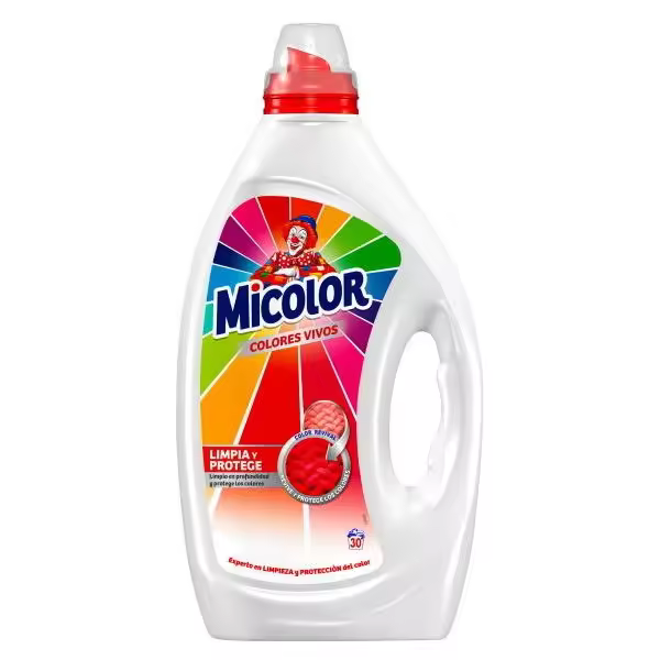 MICOLOR Colores Vivos 30 dosis 30 uds Detergente Máquina Líquido - 1