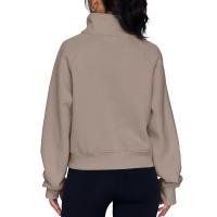 Nueva Sudadera De Mujer Con Capucha Cuello Erguido Otoño Invierno Color Sólido Fleece Manga Larga Bolsillos Cierre Media Pullover Suave - details 32
