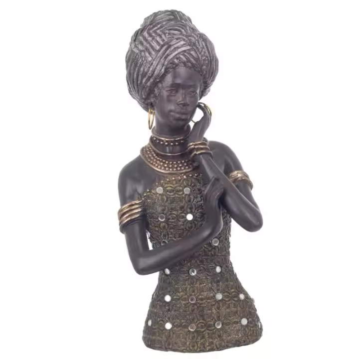 SIGNES GRIMALT Signes Grimalt Figura Africana Resina Dorado Elegante 28cm - 1