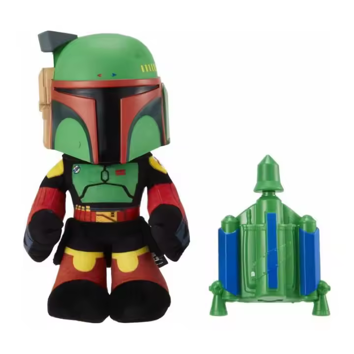 STAR WARS PELUCHE BOBBA FETT CON LANZADOR QUE REPITE TU VOZ DE MATTEL - 1