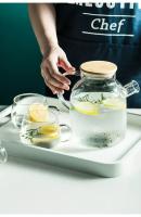 Tetera De Vidrio Borosilicato Transparente Resistente Al Calor Gran Tetera Clara Para Té Puér Kettle Con Taza Para Oficina Y Hogar - details 4