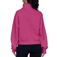 Nueva Sudadera De Mujer Con Capucha Cuello Erguido Otoño Invierno Color Sólido Fleece Manga Larga Bolsillos Cierre Media Pullover Suave - details 61