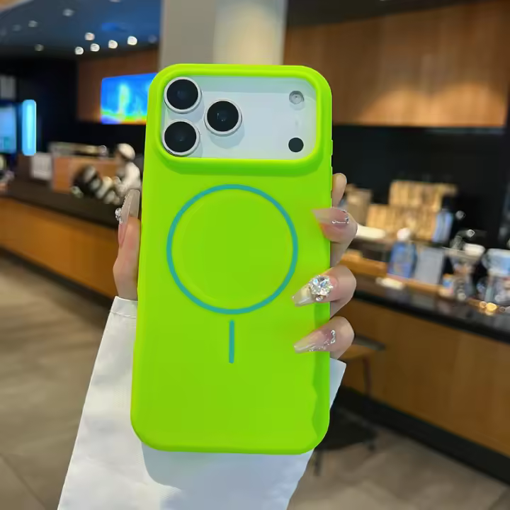Funda De Teléfono De Silicona Líquida De Lujo Magnética Para Carga Inalámbrica Compatible Con iPhone 17 Air 17 pro Max Bumper Color Sólido - 1