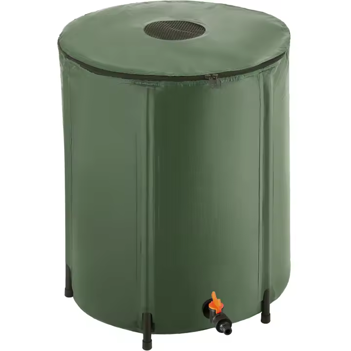 TECTAKE - Deposito Agua Lluvia Plegable, Bidón con Grifo, Bolsa Agua Resistente Intemperie, Accesorios Camping, Garrafa Agua, Supervivencia, Fácil Montaje, Recolección Agua Lluvia - 1