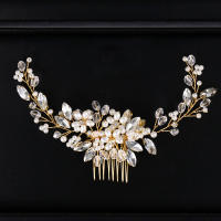 Peine De Perlas Para Novias Y Vestidos Formales Adorno De Cabello Con Diamantes Estilo Europeo Y Americano Decorativo Para Fiestas - details 3
