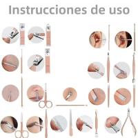 Nuevo Set De Tijeras Para Uñas En Rosa Oro Y Negro Herramientas De Belleza Para Pedicura Kit De Cuidado De Uñas De Acero Inoxidable - details 5