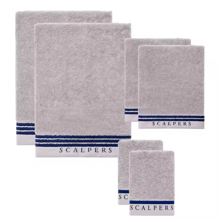Set 6 de toallas de baño calavera (2x tocador 30x50cm + 2x manos 50x90cm + 2x baño 70x140cm) 100%algodón varios colores Scalpers Home - 1