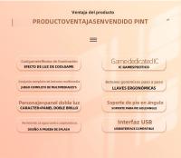 Teclado Gaming K500 Con Keycaps Blanco Y Rosa Mezclados 104 Teclas Cableado Para Laptop PC Estilo Mécanico Interfaz USB - details 7