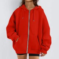 Sudadera De Mujer Con Capucha Abrigo Casual De Color Sólido Otoño E Invierno Con Bolsillos Y Cierre De Cremallera Largo Manga Para Calle - details 40