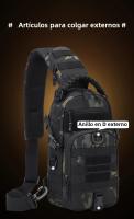Bolsa De Hombro Táctica Para Camping Y Senderismo Para Hombres Bolsa De Pecho MOLLE Multifuncional De Nylon Impermeable Negro CP Y Caqui - details 9