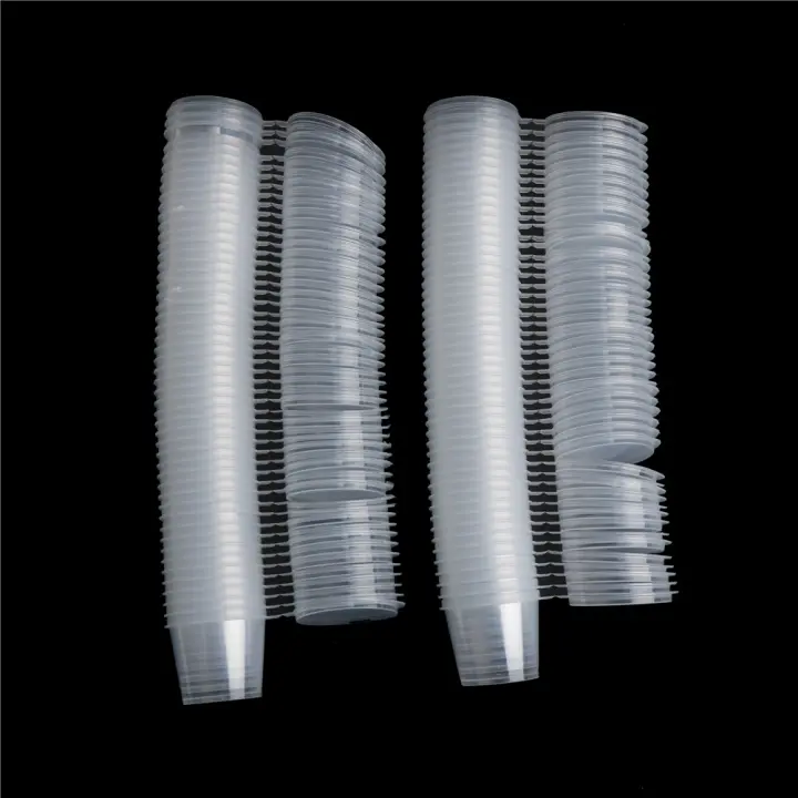 100Pcs Copas De Ensalada Desechables Pequeñas En Plástico Caja Y Tapa Transparentes Para Almacenamiento De Alimentos - 1