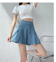 Shorts De Verano Para Mujeres De Talla Grande Vaqueros De Pierna Ancha Cintura Alta Denim Suelto Casual Falda Corta Femme - details 2
