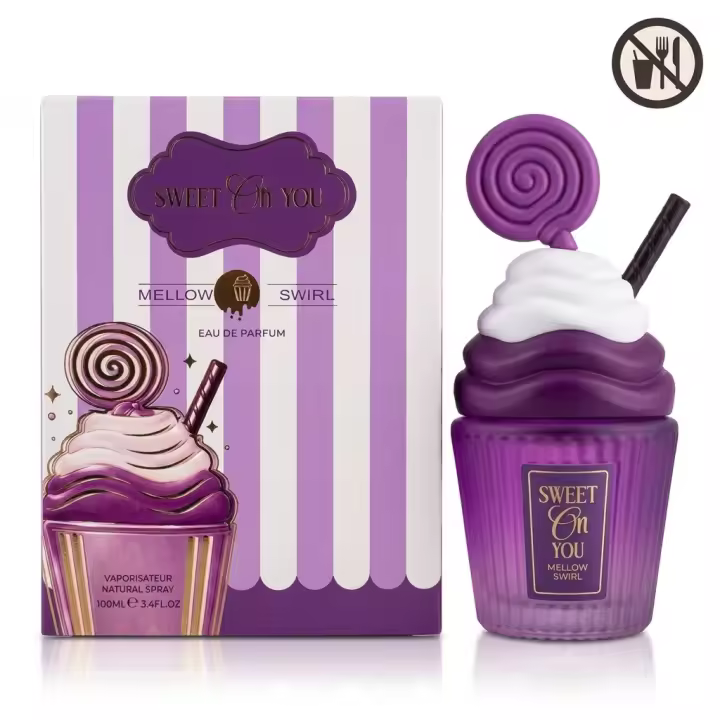 Perfume AFAQ SWEET ON YOU MELLOW SWIRL. Fragancia femenina dulce con efervescentes notas de fresa y frambuesa, un cremoso corazón de nube de azúcar y freesia, y un sedoso fondo de nata montada, crema de vainilla y almizcle de larga duración 100 ml. - 1