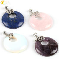 Collar De Piedra Natural Con Colgante De Gota Para Hombres Y Mujeres Collar De Cristal Con Amatista Rosa Y Ojos De Tigre Ajustable Para Todas Las Ocasi\u00f3nsvia CSJA Joyas - details 3