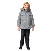 Chaqueta Parka Gris Infantil de Invierno PETIT ALO - Abrigo tipo Parka con Capucha para Niño - Abrigo Invierno Gris Jaspeado - details 5