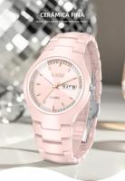 Reloj De Cuarzo Para Mujer LIGE Nueva Moda Cerámica Impermeable Con Calendario Elegante Reloj De Pulsera Con Caja - details 0
