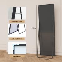 Espejo de Cuerpo Entero 150×40 cm – Marco de Aleación de Aluminio Negro, Vidrio Templado, Anti-rotura, Ajustable, para Dormitorio y Sala, Estilo Moderno - details 1