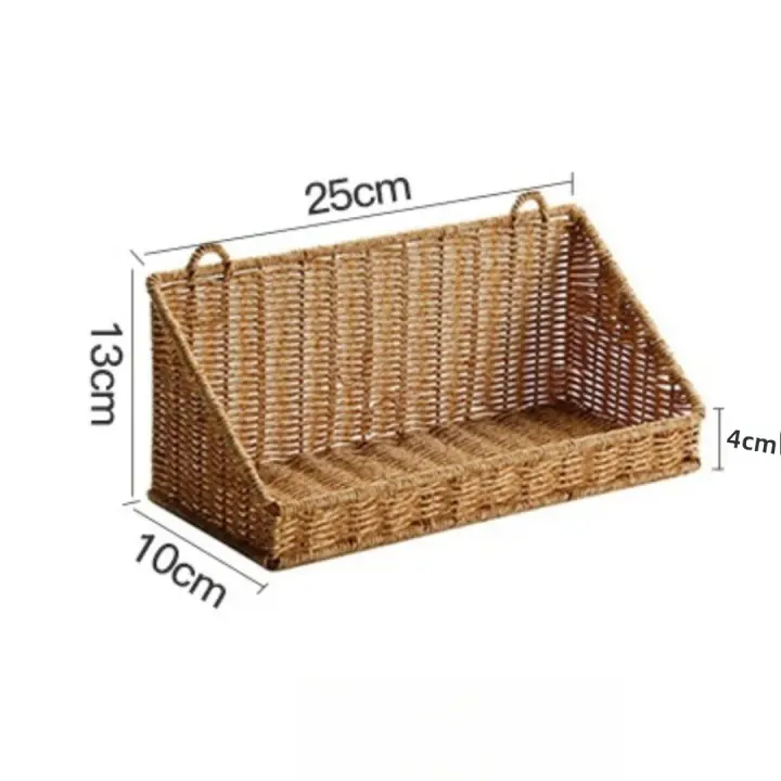 Cesta De Almacenamiento Plegable Imitación Rotura Montada En La Pared Organizador De Estante Inclinado Para Cocina Sala De Estar Baño Dormitorio Balcon - 1