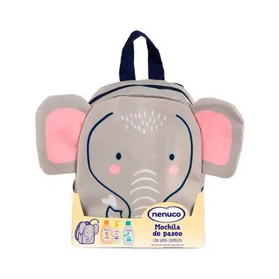 NENUCO Set Bebé con Mochila de Paseo Elefante - coloni fragancia suave y pack práctico para bebé