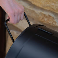 Aktive - Barbacoa de carbón con termómetro, metal, 116x61x106 cm, con sistema de ventilación y chimenea, 2 ruedas, fácil transporte, de exterior, para terraza, para balcón, bowl para líquidos, Bbq - details 6