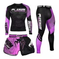 Conjunto De 3 Piezas De Lucha Bruta Jiu Jitsu MMA Camiseta + Pantalones Muay Thai Boxeo Shorts Deportivos Para Entrenamiento - details 10