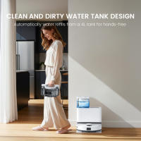 Robotic Vacuum Cleaners, Teendow D63S Ultra, 10,000 KPA, 4 L, 160-Minute Run Time, Automatic Drying, Automatic Emptying,High-Temperature Technology, Carpet Suction Boost - details 1
