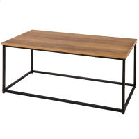 Max Home - Mesa auxiliar, 90x48x40 cm, peso máximo soportado 20kg, diseño moderno, minimalista, mesas de centro, estructura metálica negra café, para salón, comedor, oficina - details 0
