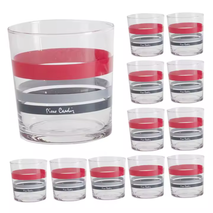 Set de 12 Vasos de 35cl con diseño a rayas Pierre Cardin - 1