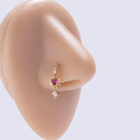 Pendientes de estilo coreano para mujer, aros con colgante inferior, Luna, ojo, hueso de la oreja, Piercing clásico, joyería corporal, 2 unidades - details 4