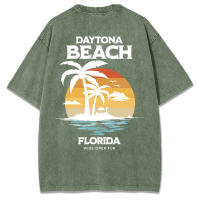 Daytone Beach Florida-Camisetas lavadas con estampado para mujer, camisetas informales de verano, Top suave y cómodo, ropa de calle deportiva de gran tamaño - details 42