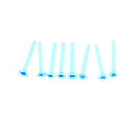 Piercing para la nariz con forma de I & L, tachuelas invisibles para el cartílago de la nariz, transparente, azul claro, 8/10/12mm, 2 piezas - details 4