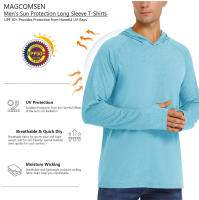 MAGCOMSEN camiseta con capucha de protección solar anti uv con agujeros para los pulgares sudaderas de secado rápido - details 5