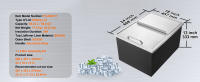 SucceBuy Nevera de hielo empotrable, refrigerador de acero inoxidable de 14 pulgadas de largo x 12 pulgadas de ancho x 18 pulgadas de alto, contenedor de hielo para cocina al aire libre de 40 cuartos con tapa, tubo de drenaje, tapón para vino y cerveza - details 9