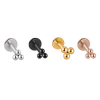 Pendiente de gota de acero quirúrgico para mujer, Piercing de hélice Tragus, pendiente de cadena de perca de oreja, pendiente de cartílago de lóbulo Rook, bola larga, lustre, 1Pc - details 9