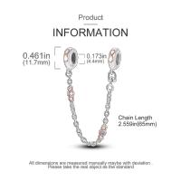 Cadena de Seguridad de Amor en Forma de Corazón de Pandach S925 Plata Esterlina para Mujeres con Colgante de Joyería Ajuste de Pulsera Pedra Principal de Zirconio - details 1
