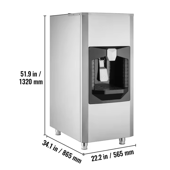Dispensador de Hielo SucceBuy con Capacidad de Almacenamiento de 81.65 kg, Dispensación y Trituración Automática de Hielo, Patas Ajustables, Ideal para Uso Comercial en Restaurantes y Hoteles - 1