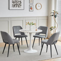 EGOONM 4PCS Sillas de comedor tapizadas de estilo nórdico, sillas ergonómicas de ocio para oficina en casa, patas de metal negro, beige - details 7