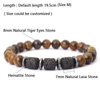 Noter, nueva Pulsera novedosa para hombre, Ojos de tigre naturales, Pulsera con cuentas de roca volcánica, regalo para él, Pulsera de hematita Heag Braslet Pulsera Homme - details 3