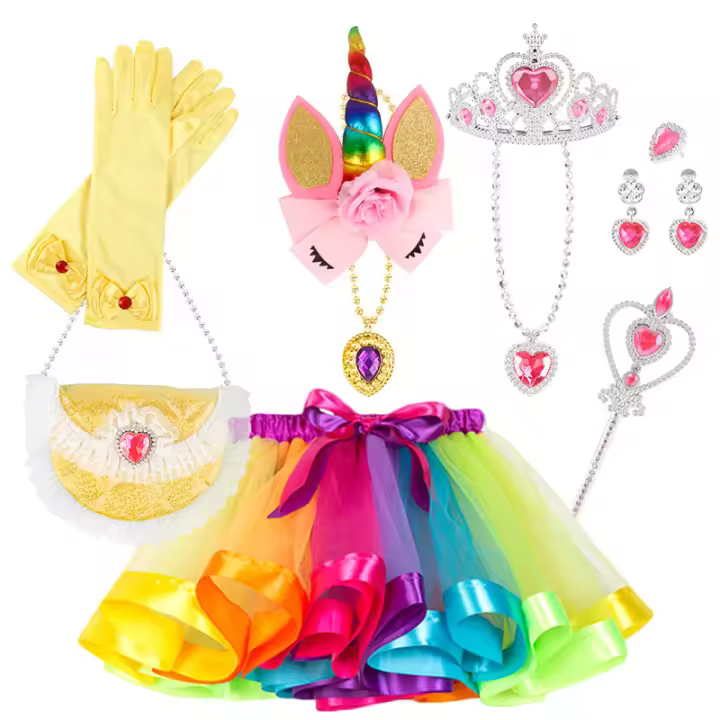 Falda de tutú para niña pequeña, falda de princesa para fiesta de baile, capa de tul arcoíris, accesorios de vestir - 1