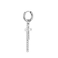 Pendiente de aro con plumas cruzadas para mujer, Piercing de acero inoxidable, con Clip, estilo hip pop, Punk, CZ, magnético, 1 par - details 17