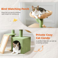 Árbol para gatos pequeño 2 en 1 con poste rascador, rascadores para gatos, condominio para gatitos, accesorios para gatos - details 9