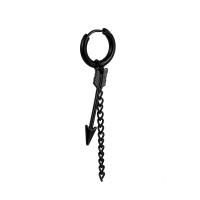 Pendiente de aro con plumas cruzadas para mujer, Piercing de acero inoxidable, con Clip, estilo hip pop, Punk, CZ, magnético, 1 par - details 6