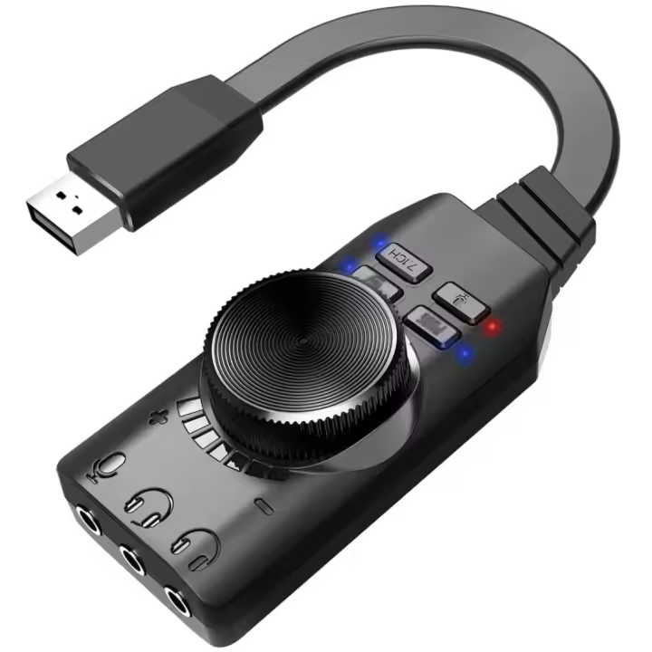 Tarjeta de Sonido USB Externa GS3 Adaptador de 7.1 Canales con Jack de Auriculares y Micrófono - 1